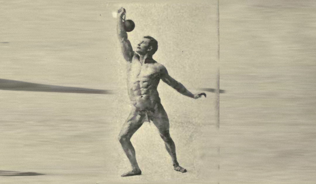 Eugene Sandow: Swing Ring-and-Ball Lift from the Ground Overhead [1894]