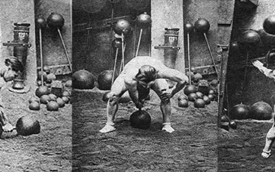 Legendary Old-Time Strongmen: Ernest Cadine Swings 198,42 Lbs. Dumbbell